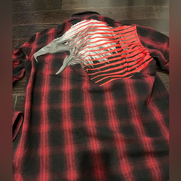 MARCELO BURLON iamens eagle print plaid check shirt - Picture 6 of 14
